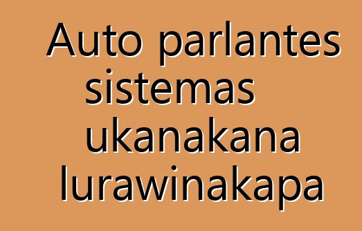 Auto parlantes sistemas ukanakana lurawinakapa