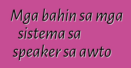 Mga bahin sa mga sistema sa speaker sa awto