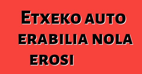 Etxeko auto erabilia nola erosi