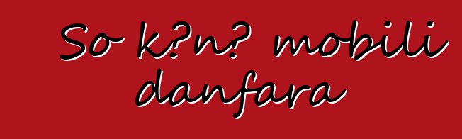 So kɔnɔ mobili danfara