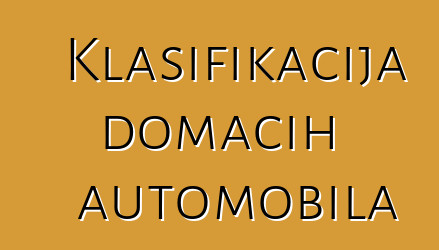Klasifikacija domaćih automobila