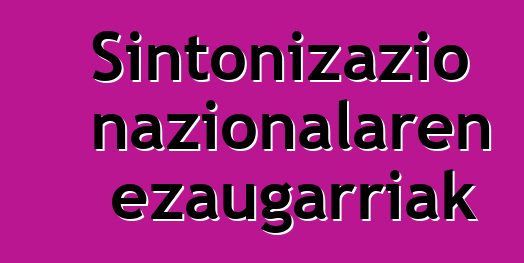 Sintonizazio nazionalaren ezaugarriak