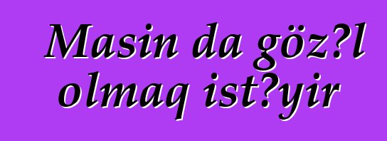 Maşın da gözəl olmaq istəyir