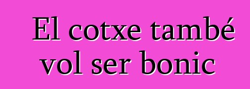 El cotxe també vol ser bonic