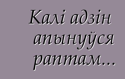 Калі адзін апынуўся раптам...