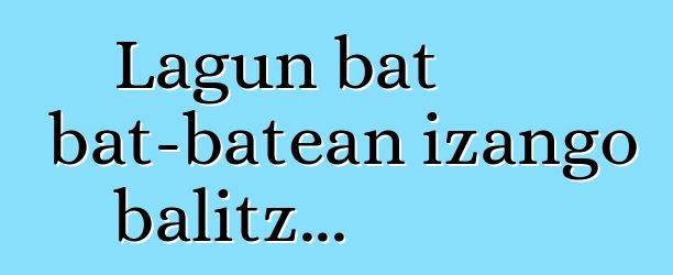 Lagun bat bat-batean izango balitz...