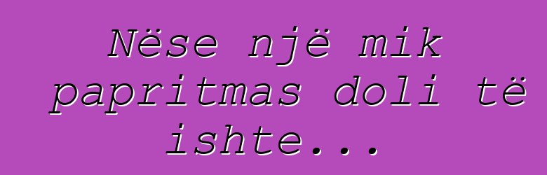 Nëse një mik papritmas doli të ishte...