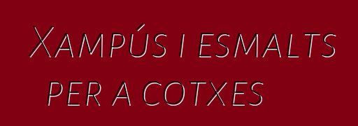 Xampús i esmalts per a cotxes