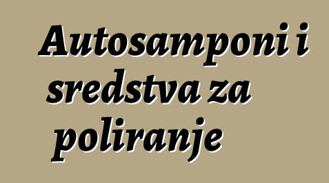 Autošamponi i sredstva za poliranje