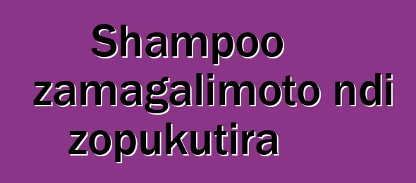 Shampoo zamagalimoto ndi zopukutira
