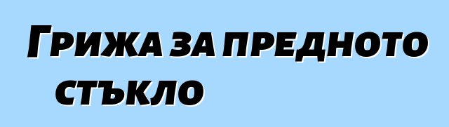 Грижа за предното стъкло