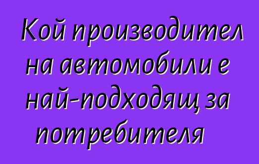 Кой производител на автомобили е най-подходящ за потребителя