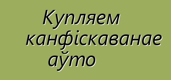 Купляем канфіскаванае аўто