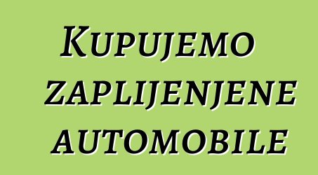 Kupujemo zaplijenjene automobile
