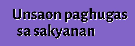 Unsaon paghugas sa sakyanan