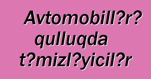 Avtomobillərə qulluqda təmizləyicilər