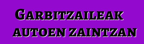 Garbitzaileak autoen zaintzan