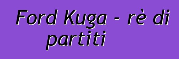 Ford Kuga - rè di partiti