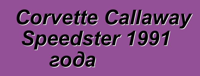 Corvette Callaway Speedster 1991 года