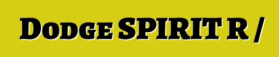 Dodge SPIRIT R / T