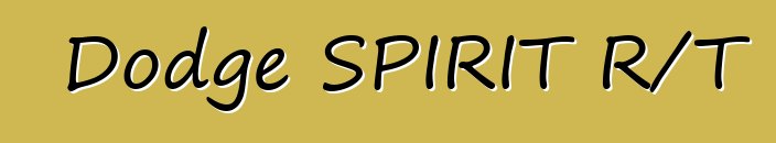 Dodge SPIRIT R/T