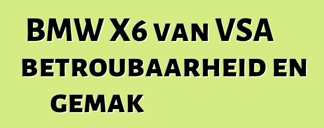 BMW X6 van VSA betroubaarheid en gemak