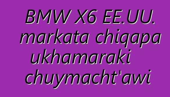 BMW X6 EE.UU. markata chiqapa ukhamaraki chuymacht’awi