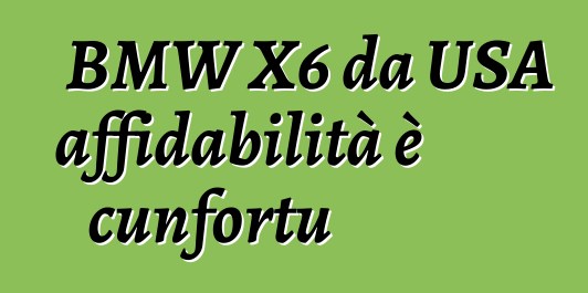 BMW X6 da USA affidabilità è cunfortu