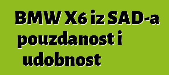 BMW X6 iz SAD-a pouzdanost i udobnost