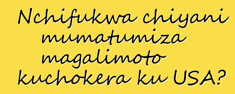 Nchifukwa chiyani mumatumiza magalimoto kuchokera ku USA?