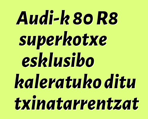 Audi-k 80 R8 superkotxe esklusibo kaleratuko ditu txinatarrentzat