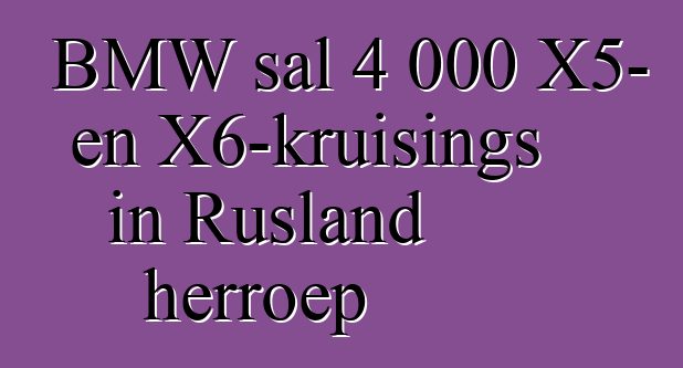 BMW sal 4 000 X5- en X6-kruisings in Rusland herroep