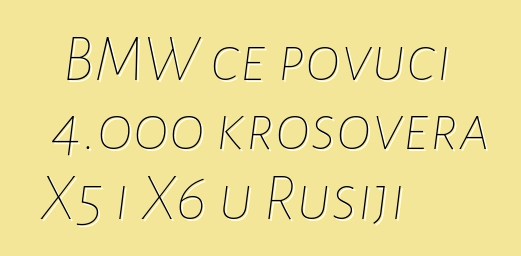 BMW će povući 4.000 krosovera X5 i X6 u Rusiji