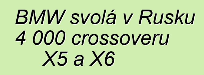 BMW svolá v Rusku 4 000 crossoverů X5 a X6
