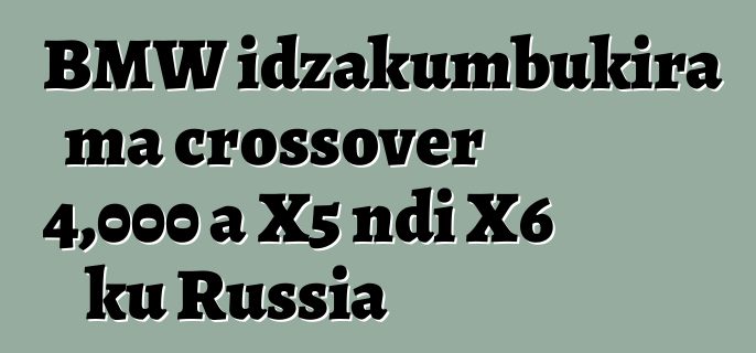 BMW idzakumbukira ma crossover 4,000 a X5 ndi X6 ku Russia
