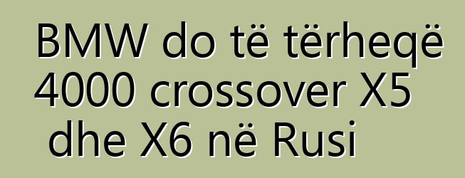 BMW do të tërheqë 4000 crossover X5 dhe X6 në Rusi
