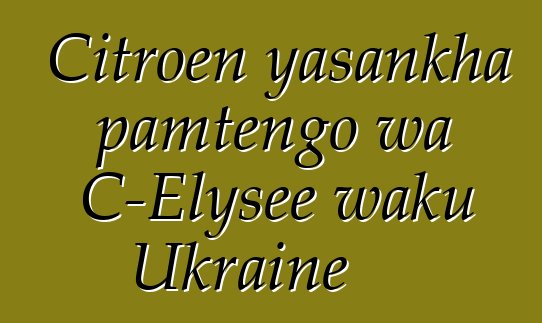 Citroen yasankha pamtengo wa C-Elysee waku Ukraine