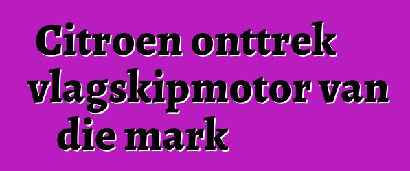 Citroen onttrek vlagskipmotor van die mark