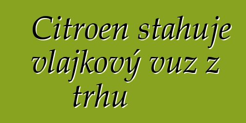 Citroen stahuje vlajkový vůz z trhu