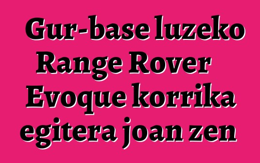 Gur-base luzeko Range Rover Evoque korrika egitera joan zen