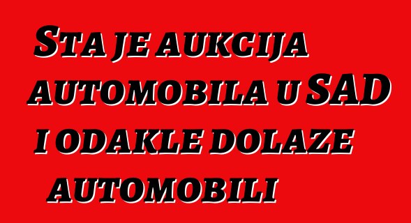 Šta je aukcija automobila u SAD i odakle dolaze automobili