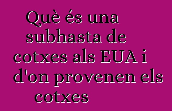 Què és una subhasta de cotxes als EUA i d'on provenen els cotxes