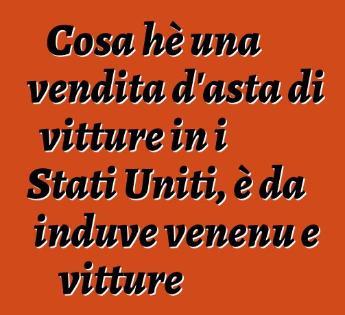 Cosa hè una vendita d'asta di vitture in i Stati Uniti, è da induve venenu e vitture