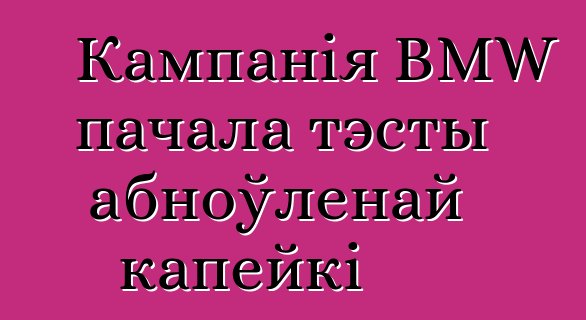 Кампанія BMW пачала тэсты абноўленай капейкі