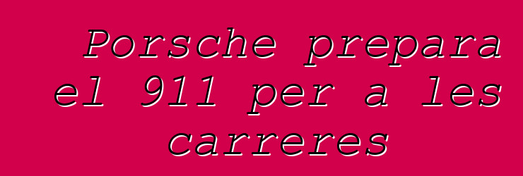 Porsche prepara el 911 per a les carreres