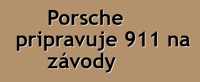 Porsche připravuje 911 na závody