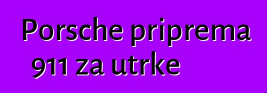 Porsche priprema 911 za utrke
