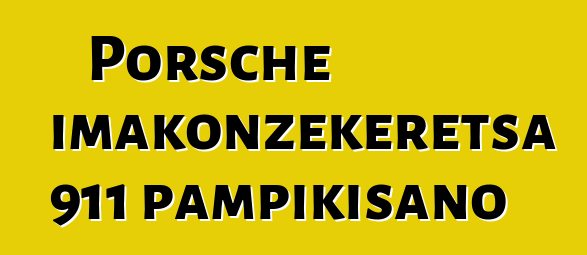 Porsche imakonzekeretsa 911 pampikisano