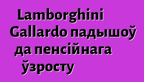 Lamborghini Gallardo падышоў да пенсійнага ўзросту