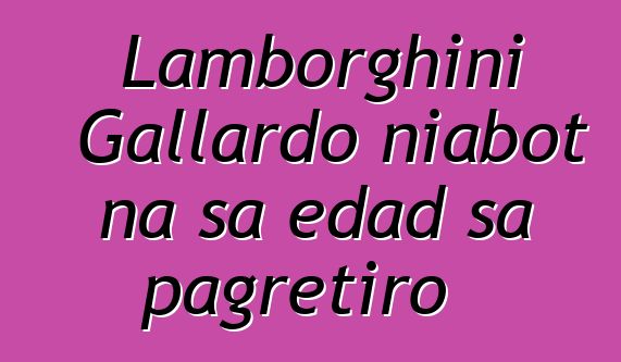 Lamborghini Gallardo niabot na sa edad sa pagretiro
